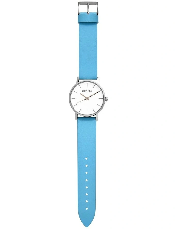 Small Classic Watch in Light Blue