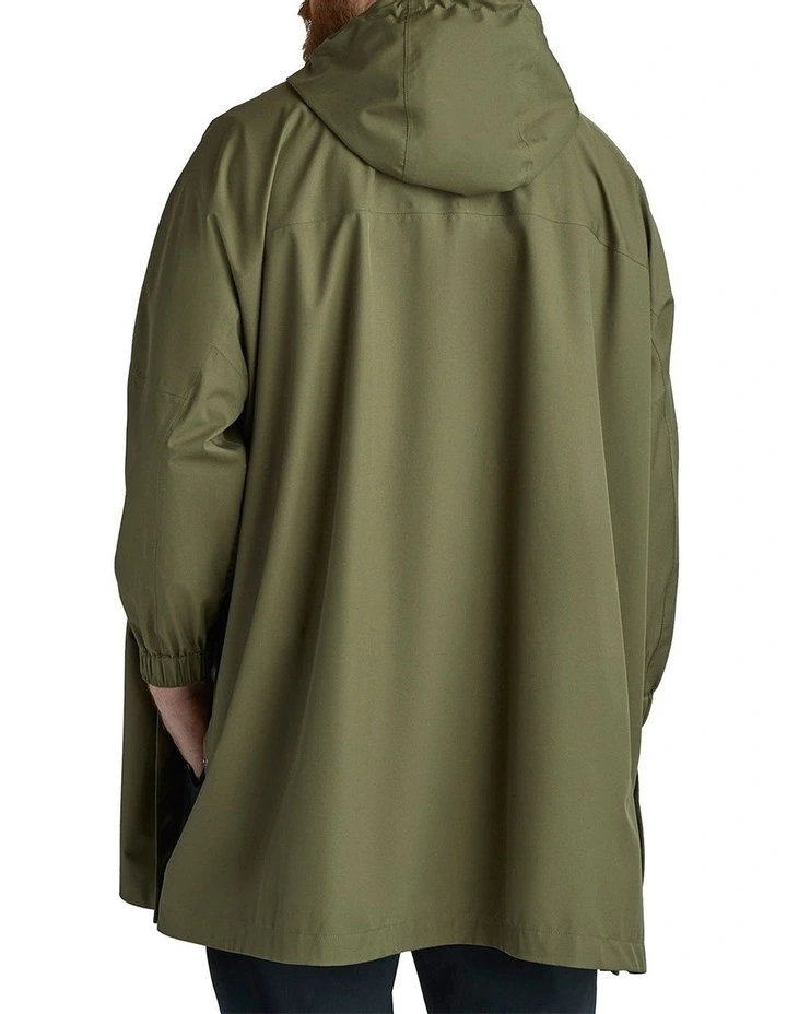 Packable Hooded Poncho in Green
