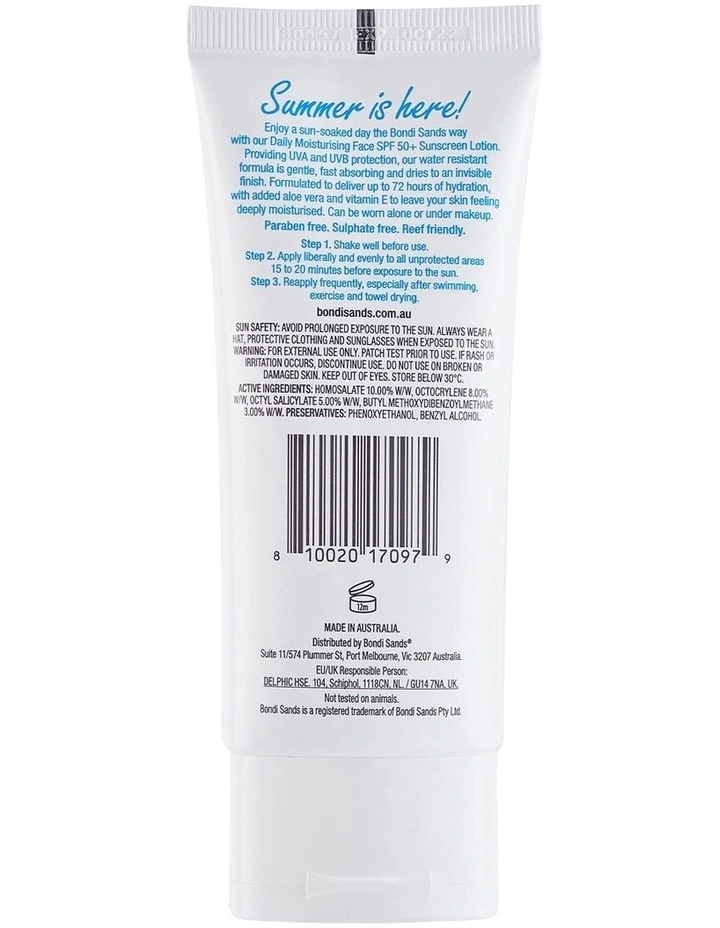 SPF 50+ Fragrance Free Face Sunscreen Lotion 75ml