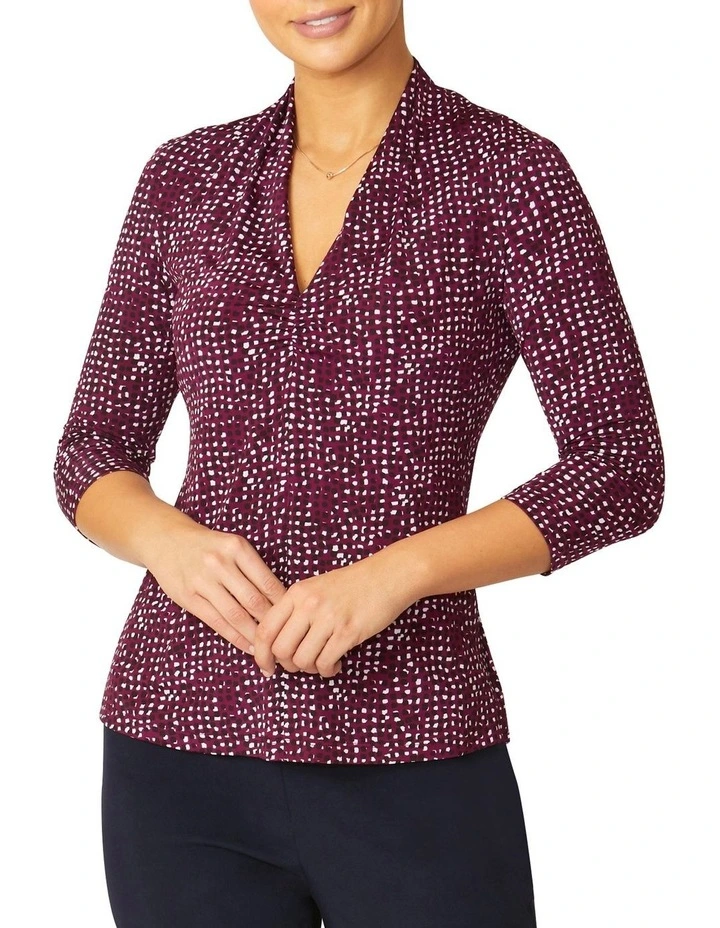 Cora Confetti Jersey Top in Berry