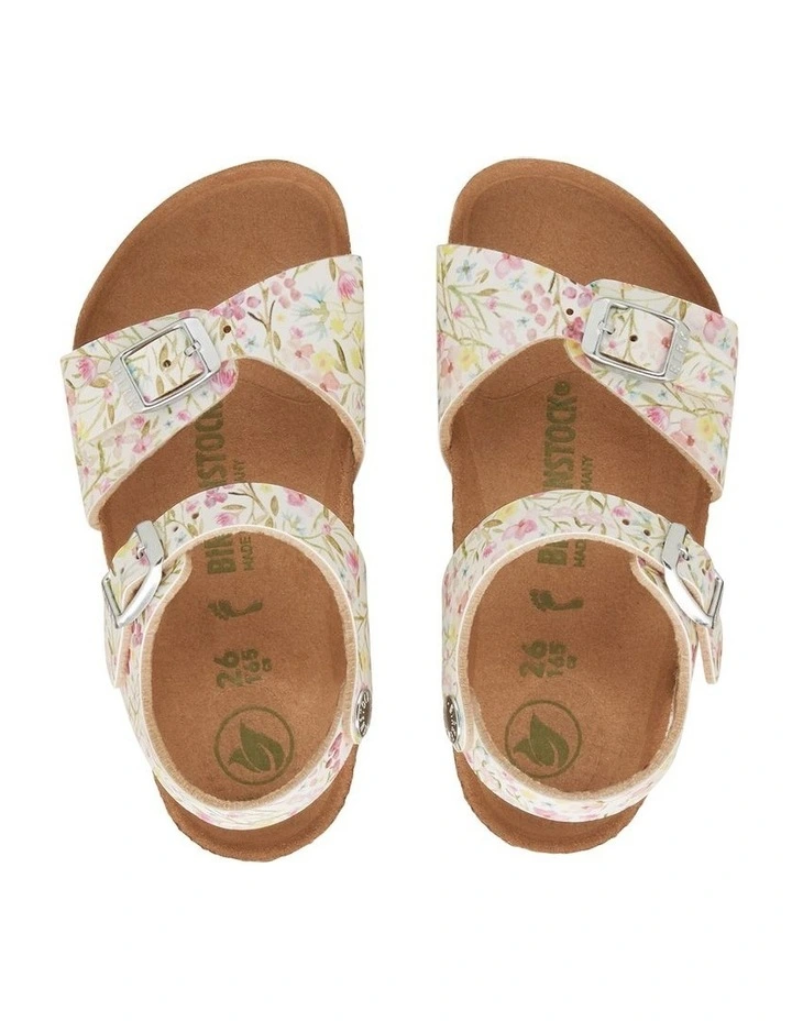 Rio BF Narrow Children's Sandals in Flower White