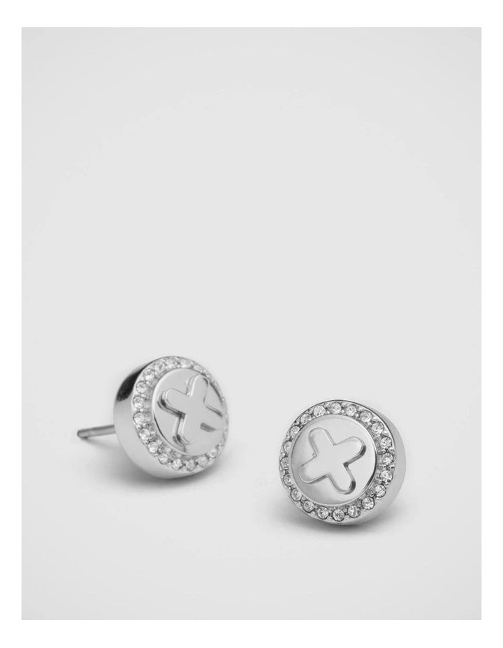 Figment Crystal Stud Earrings in Silver