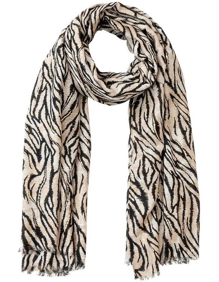 Animal Print Scarf in Natural