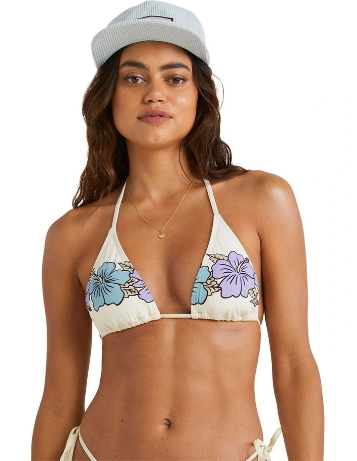 Aloha 73 Remi Tri Bikini Top in White Sand