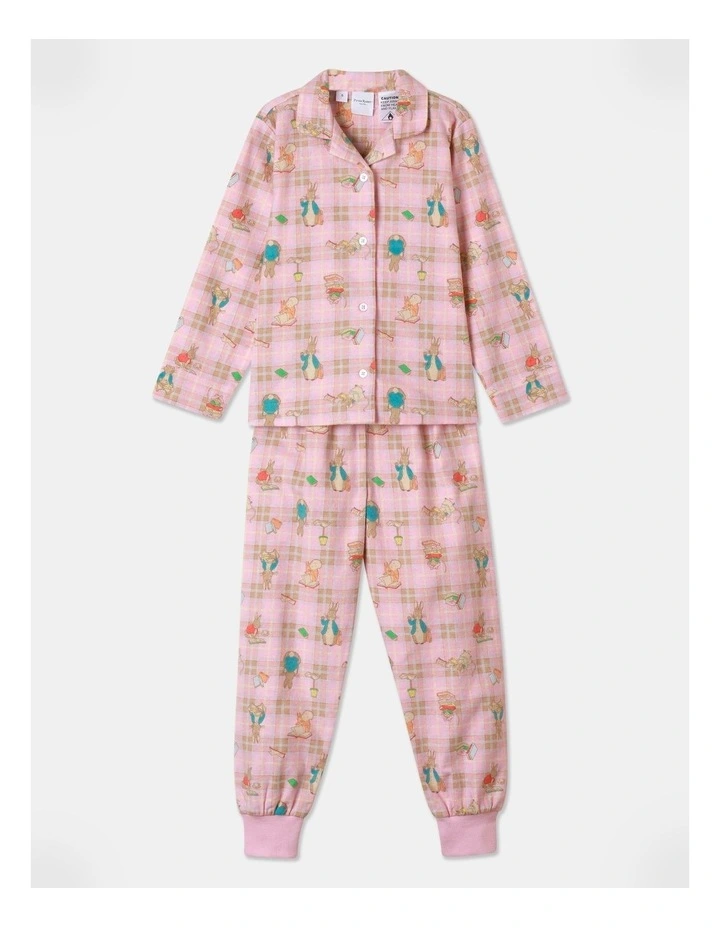 Peter Rabbit Flannelette Pyjama Set in Light Pink