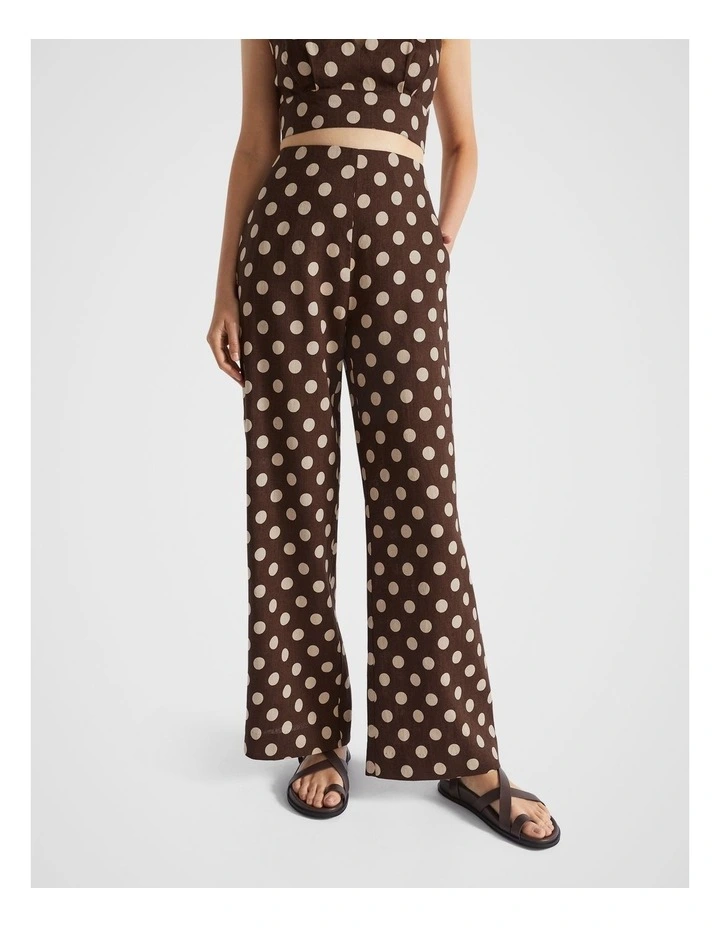 Linen Spot Pant in Deep Raisin