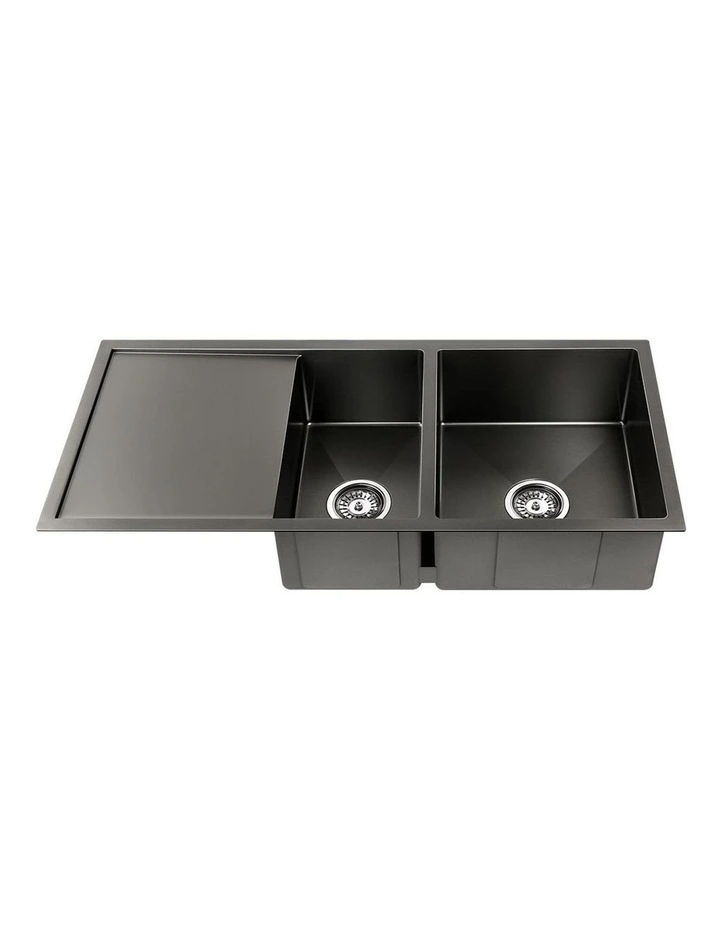 Double Bowl Laundry Stainless Steel Kitchen Sink 100X45CM Silver