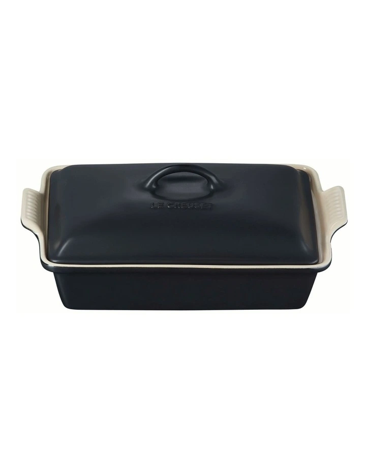 Heritage Covered Rectangular Dish 33cm in Satin Black