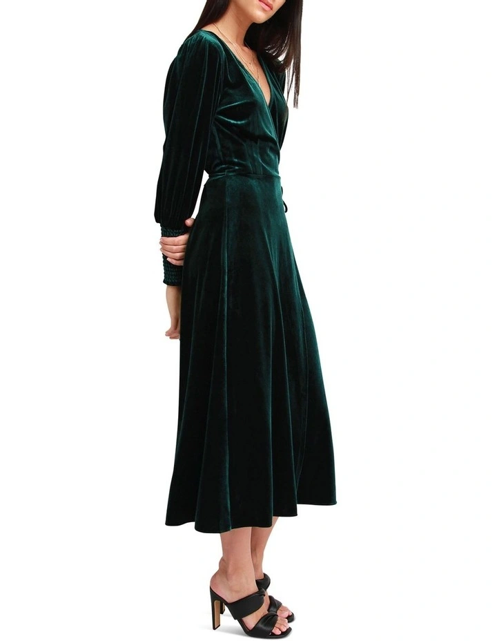 Current Mood Velvet Wrap Dress