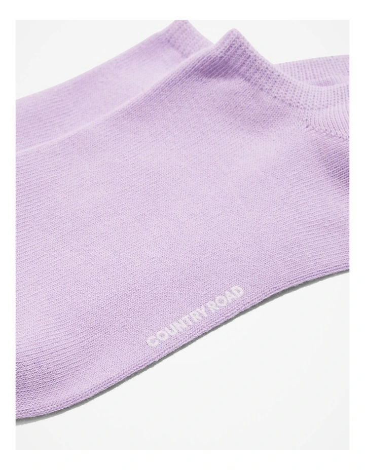 Australian Cotton Blend Sneaker Sock in Lilac