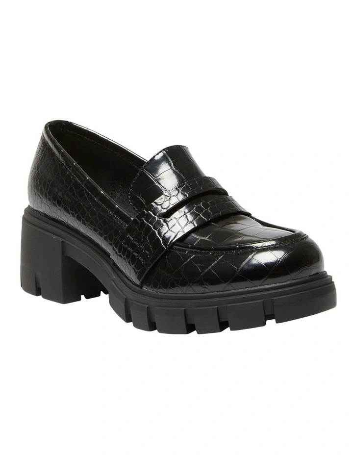 Quincy Loafers in Black Patent Croc