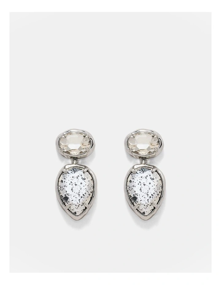 Reflective Drop Earrings in Silver