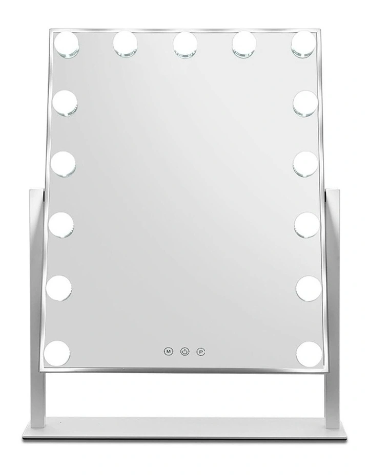 Hollywood 15 Dimmable Bulb Lighted Dressing Makeup Mirror in White