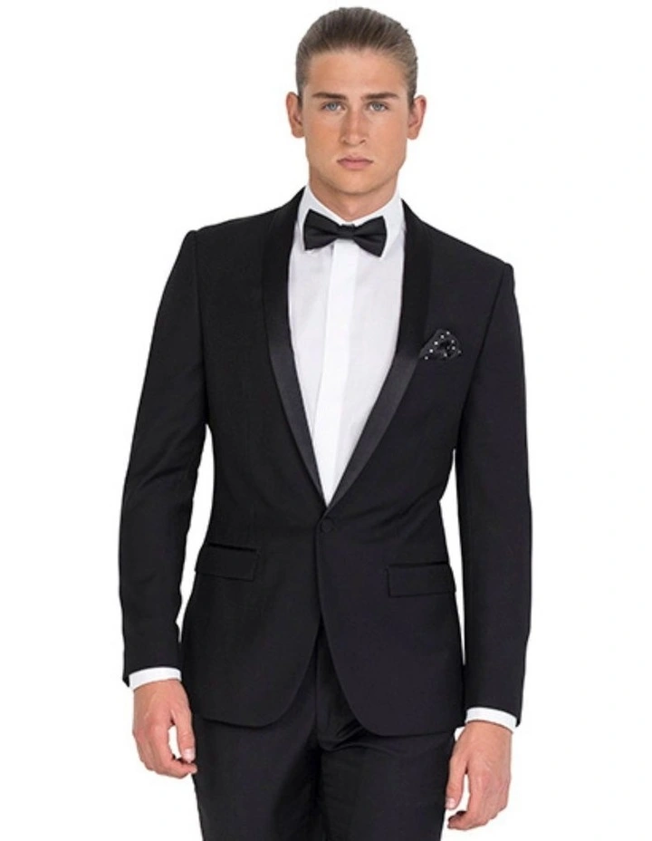 Tailored Tuxedo Short Jacket in Black