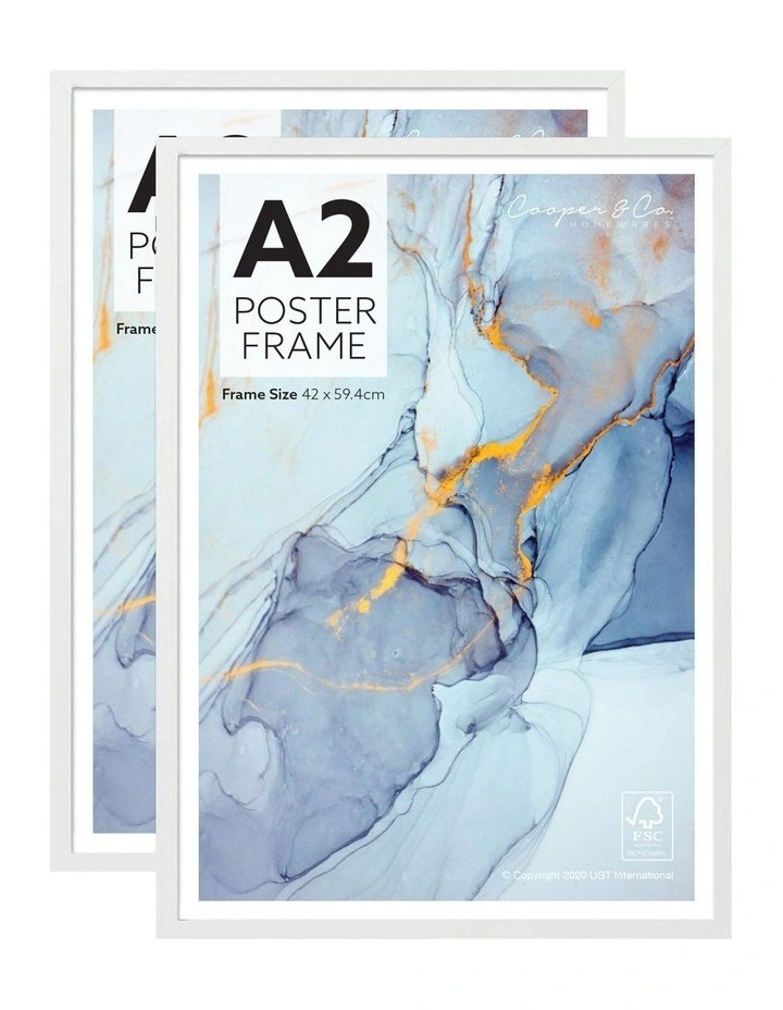 A2 Poster Photo Frames Set of 2 in White