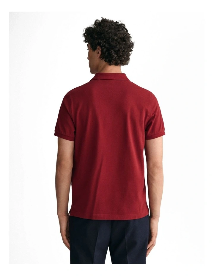 Regular Fit Shield Pique Polo Shirt in Plumped Red