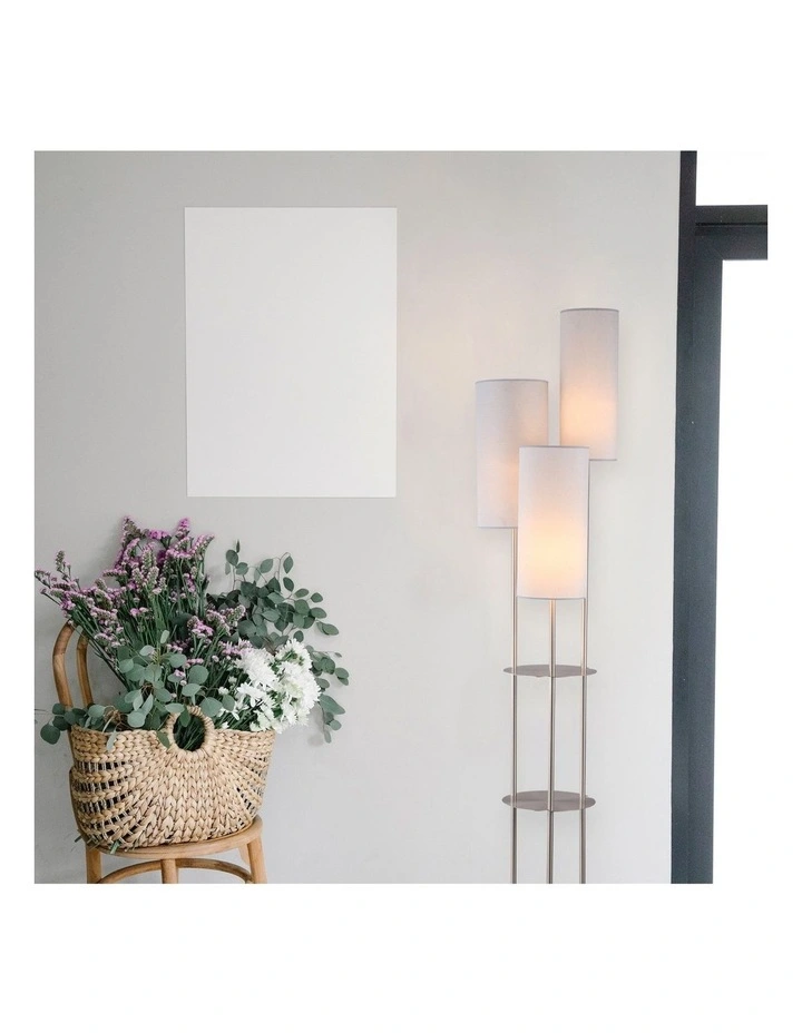 Trio Cluster Floor Lamp in Satin Nickel