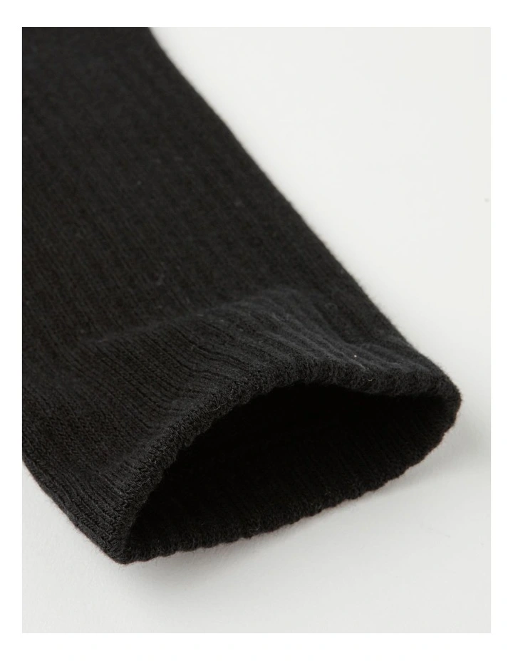 Logo Sports Crew Sock 3 Pack in Black
