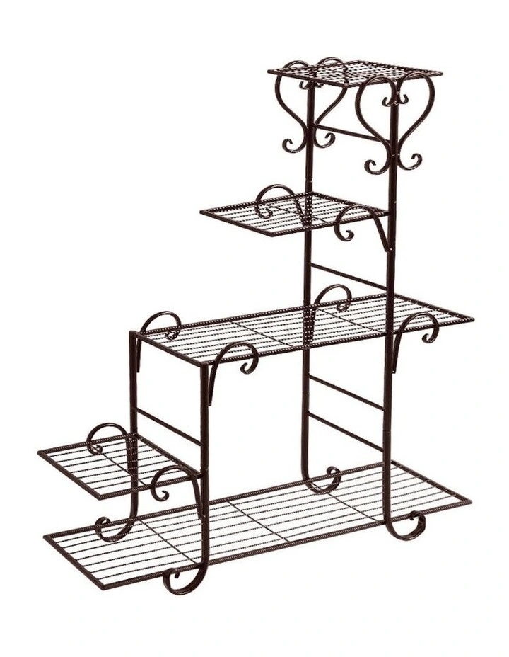 Metal Corner Plant Stand in Bronze