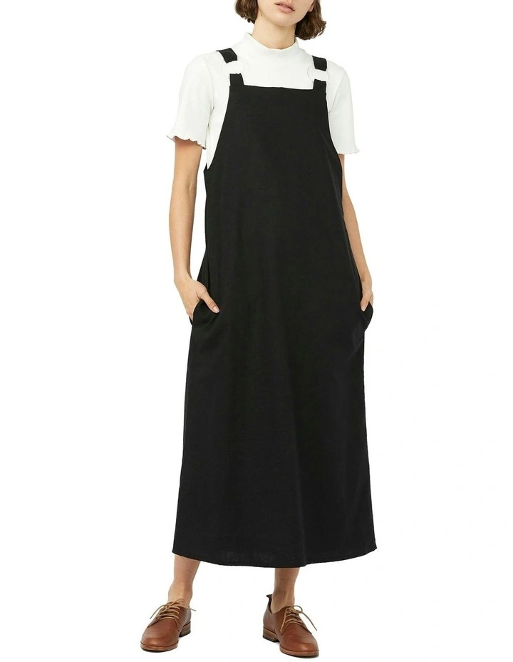 Classic Pinafore Dress in Black