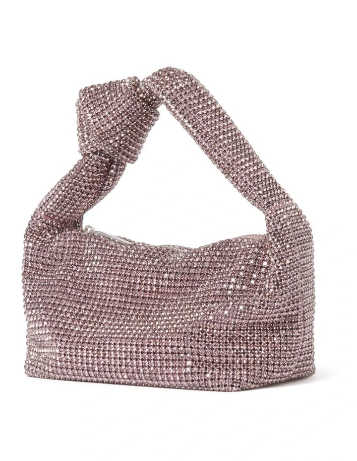 Signature Daphne Knot Embellished Bag in Purple