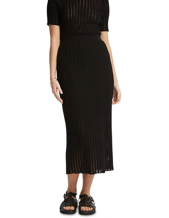 Lily Knitted Skirt in Black