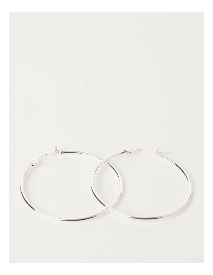 40Mm Hoop Earring in Silver