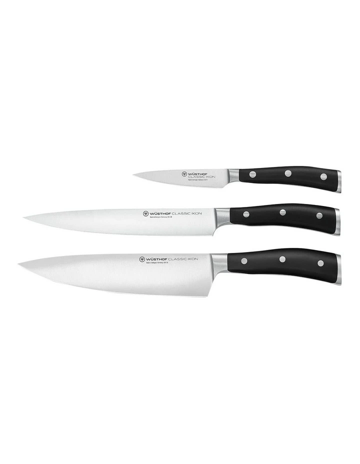 Classic Ikon Knife Set 3 Piece in Black