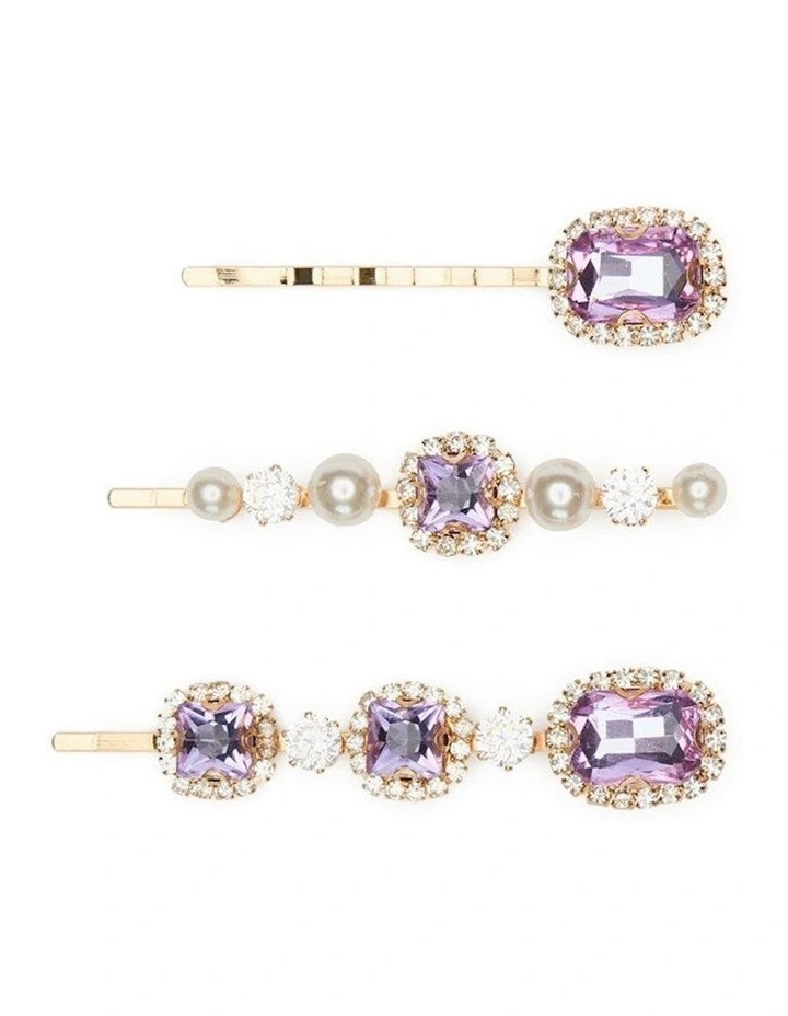 Antoinette Hair Clip Set in Lilac