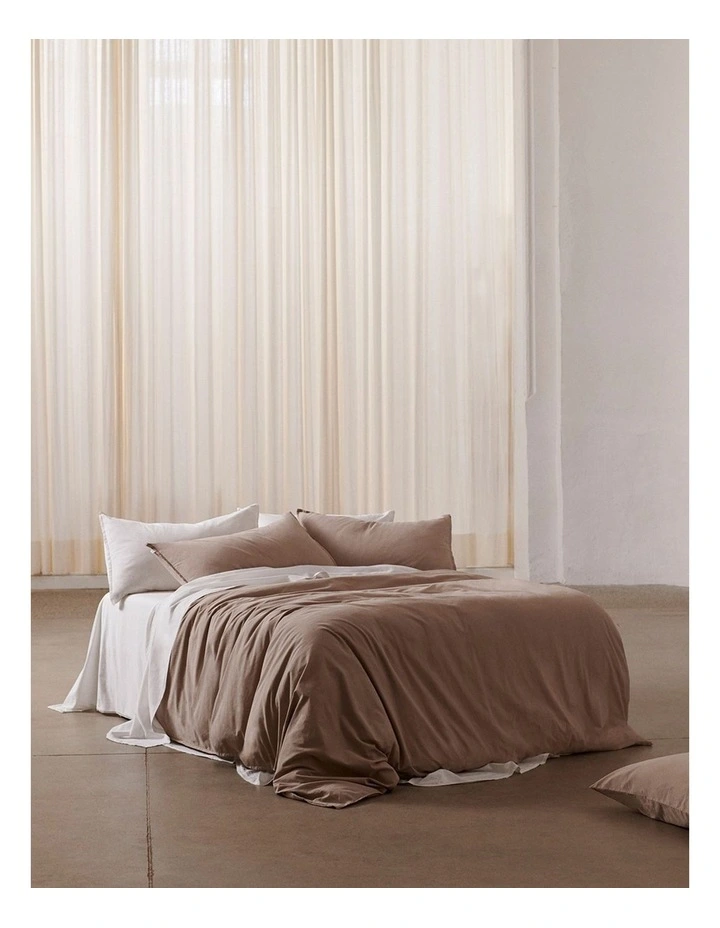 Brae Australian Cotton Queen Quilt Cover in Natural