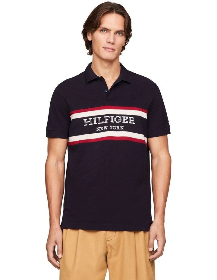 Monotype Colourblock Regular Polo Shirt in Navy