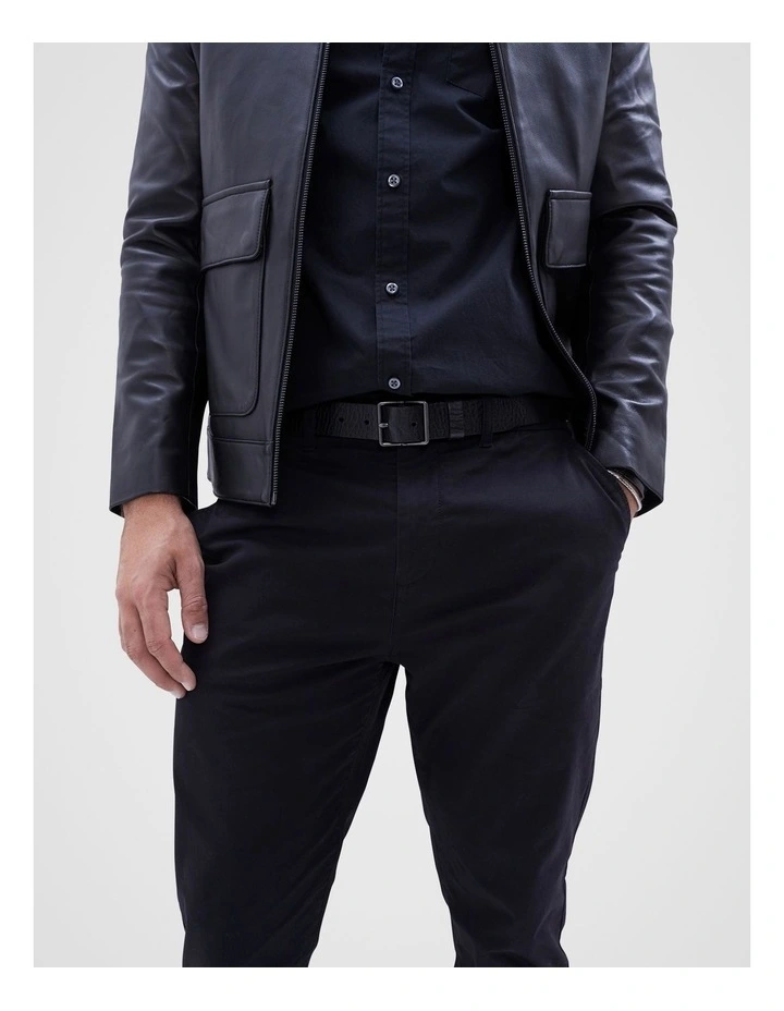 Justin Leather Belt in Black
