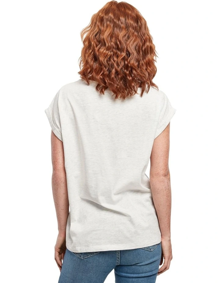 Extended Shoulder Tee in Light Grey