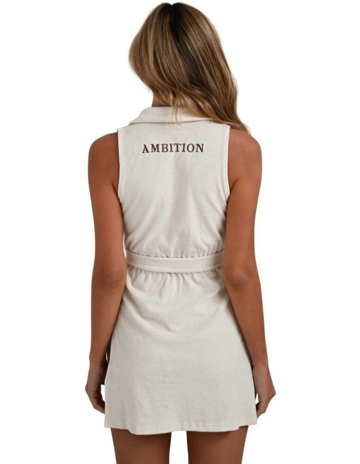 Organic Cotton Short Dress in Beige