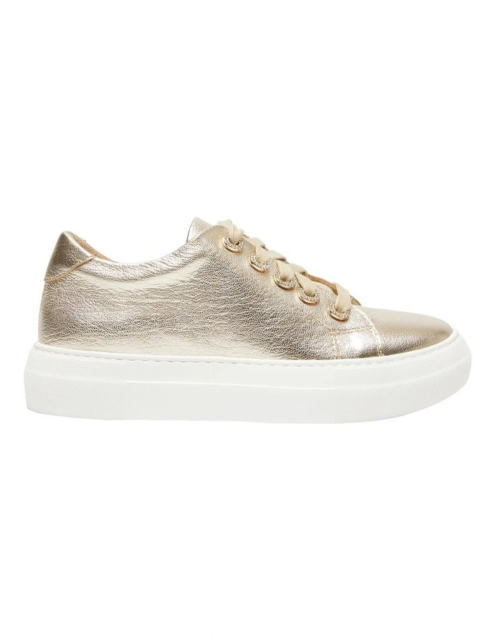 Prisila Leather Sneakers in Gold