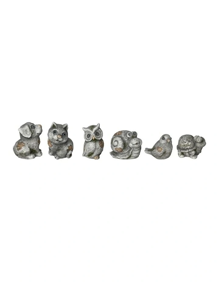 Willow & Silk Set/6 Cute Animal Figurines/Paperweights