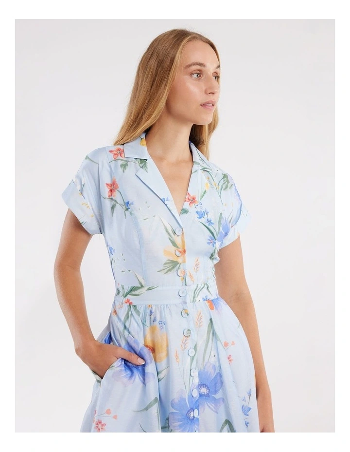 In The Meadows Dress in Blue/Multi