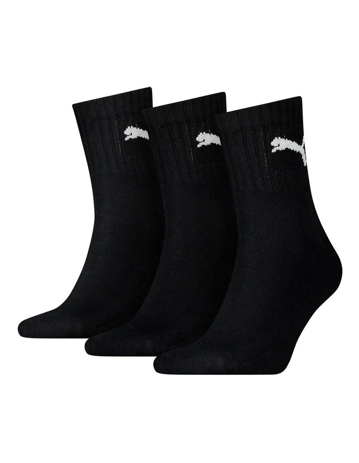 Cushioned Quarter Socks 3 Pack in Black
