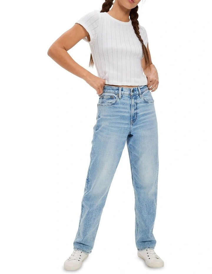 Stretch Highest Waist '90s Boyfriend Jean in Light Aglow