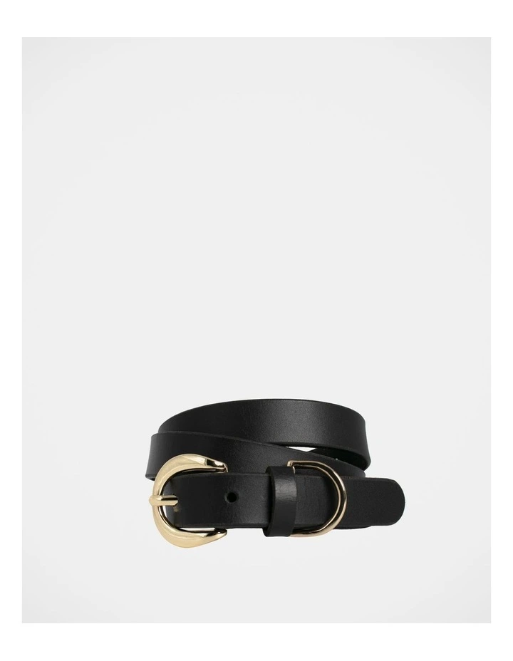 Phoebe Leather Belt in Black