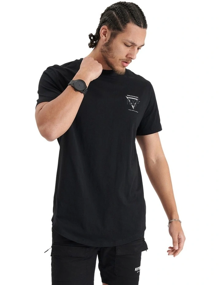 Alliance Dual Curved T-shirt in Jet Black