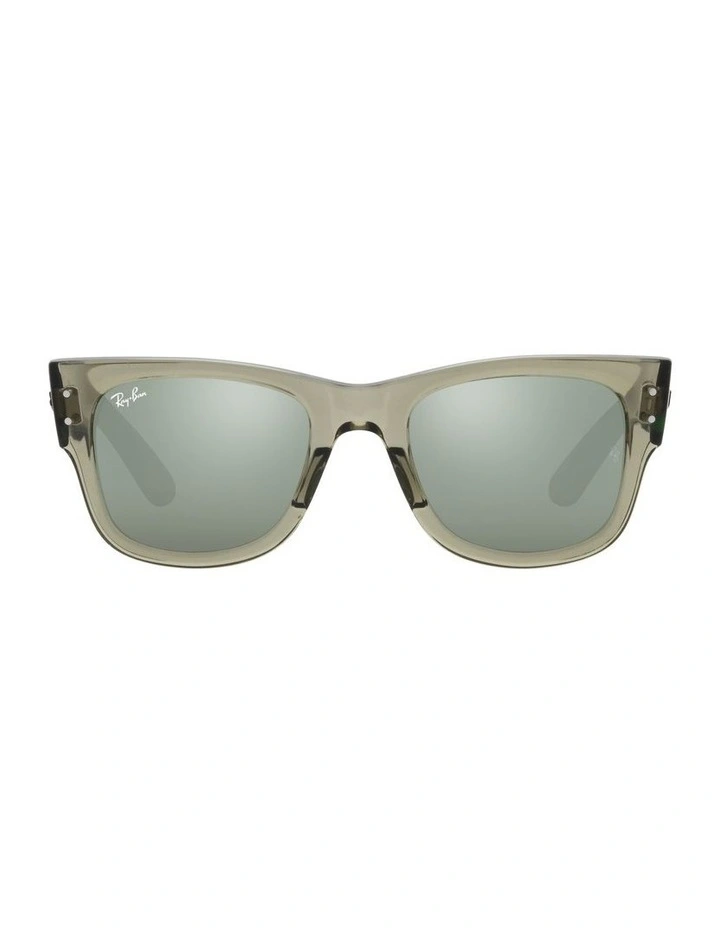 Mega Wayfarer Sunglasses in Transparent Green