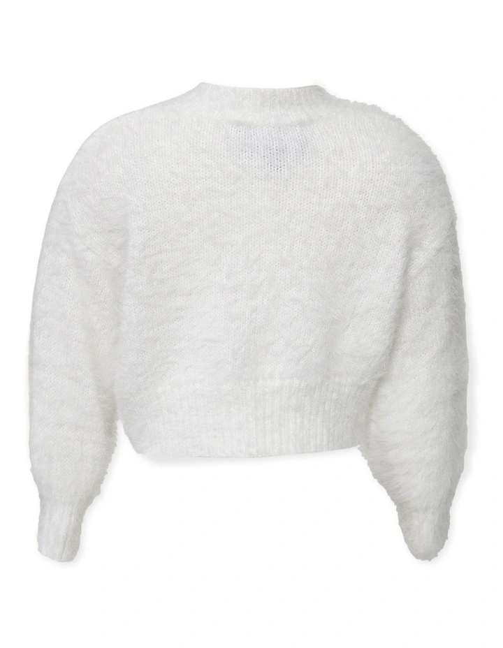 Bell Sleeve Cardi In Ivory