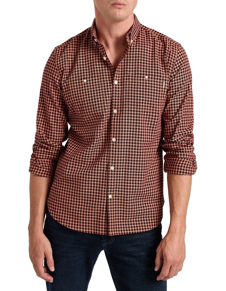 Ontario Cotton Check Shirt in Mars Check