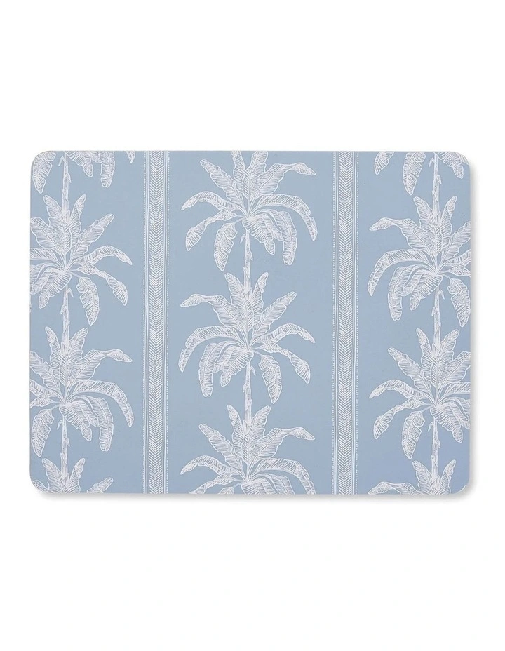 Banana Tree Rectangle Placemat Set of 4 in Blue