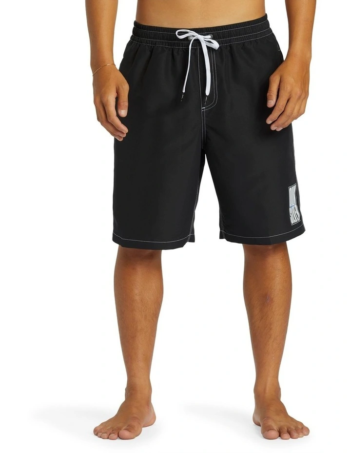 Saturn Volley 20'' Elastic Waist Swim Shorts in Black