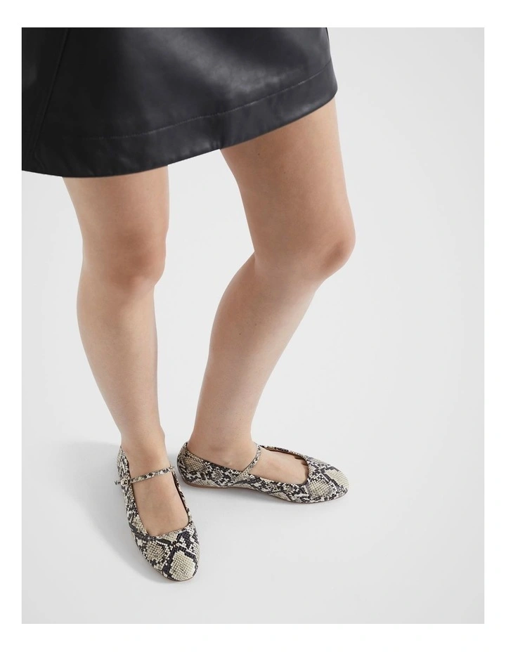 Kai Python Print Flat Ballet in Natural
