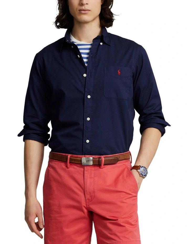 Featherweight Twill Classic Fit Shirt in Navy