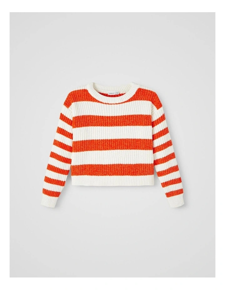 Janna Stripe Cropped Knit in White