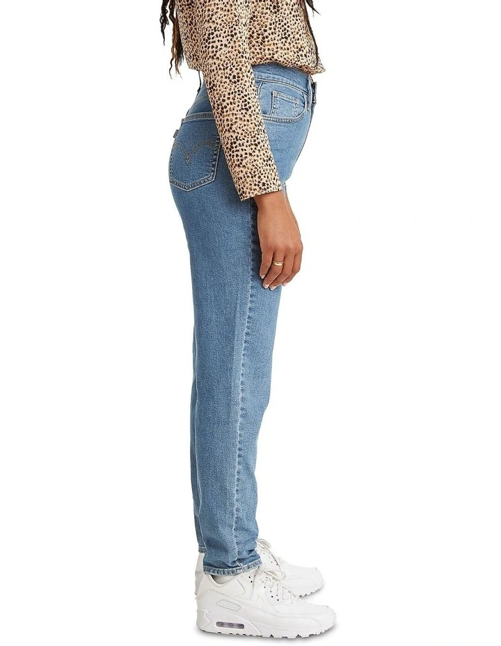 High-Waisted Mom Jeans in Blue